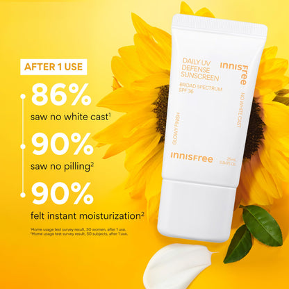 Innisfree Daily UV Defense SPF 36 - Korean Face Sunscreen, Invisible Finish, Broad Spectrum, No White Cast, Lightweight, Hydrating