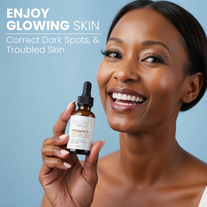 Eva Naturals Vitamin C Serum for Face - Anti Aging Dark Spot Remover & Corrector with Retinol, Hyaluronic Acid, Niacinamide & Salicylic Acid - Brightening, 1 fl oz