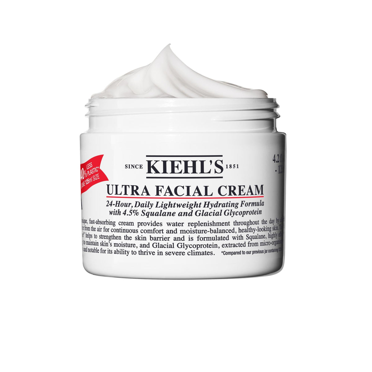 Kiehl's Ultra Facial Cream Moisturizer, Daily Lightweight Face Cream Hydrates Skin, Lotion with Pro-Ceramides, Provides Lasting Hydration and Moisture Surge, For All Skin Types, Fragrance Free