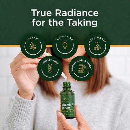 Tree of Life 20% Vitamin C+ Serum For Face with Vitamin E - Brightening & Hydrating Face Serum for Dark Spots, Fine Lines & Anti Aging - Dermatologist Tested, 1 Fl Oz - Mothers Day Gifts
