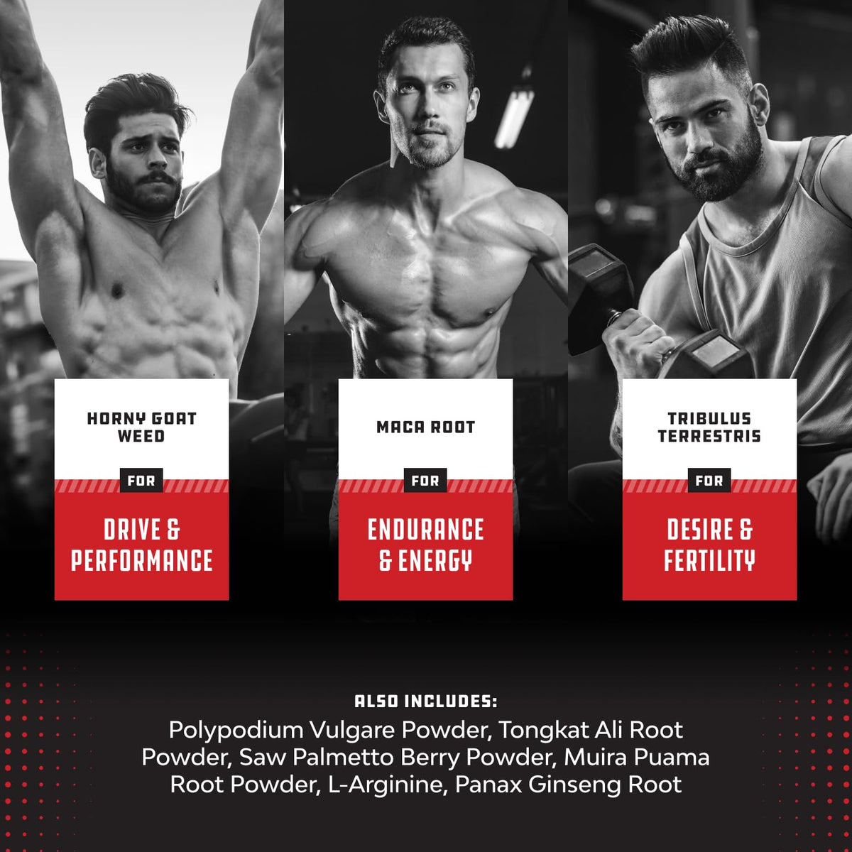 Extra Strength Testosterone Booster for Men - Herbal Formula for Muscle, Stamina & Strength - Tongkat Ali, Maca, Horny Goat Weed, Saw Palmetto