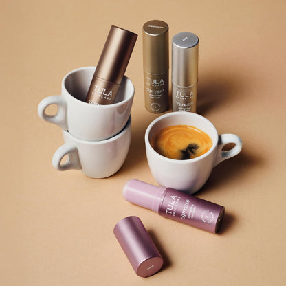 TULA Skin Care ‘Spresso Energizing Eye Balm (Rose Glow) - 10g (0.35 oz) - Rosy Caffeine Eye Stick for Brightening & Dark Circles