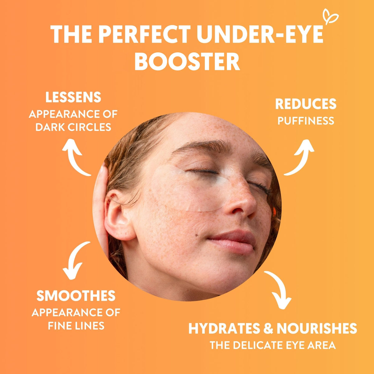By Nature Vitamin C + Caffeine Hydrating Under Eye Mask Patches for Dark Circles & Puffiness - Energizing Brightening Eye Patches Skincare - 5 Pairs