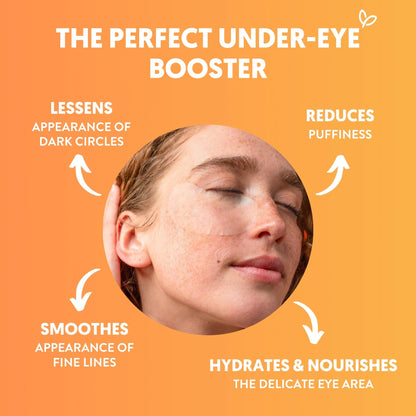 By Nature Vitamin C + Caffeine Hydrating Under Eye Mask Patches for Dark Circles & Puffiness - Energizing Brightening Eye Patches Skincare - 5 Pairs
