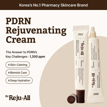 Dr.Reju-All PDRN Rejuvenating Cream - Rejuall PDRN Face Moisturizer - Optimal 1200ppm for Glass Skin & Plumping - Korean Pharmacy Anti-Aging Skin Care Face Cream - 0.7 Fl Oz