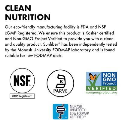 BlueBonnet Nutrition Sunfiber - 6 g of Plant Based Prebiotic Soluble Fiber - Supports Digestive Health* - Instant Dissolve - Non-GMO, Vegan, Kosher, Low-FODMAP - Unflavored, 7.4 OZ, 30 Servings