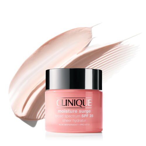Clinique Moisture Surge Broad Spectrum SPF 28 Sheer Hydrator Face Moisturizer With Hyaluronic Acid, Aloe Bioferment + Provitamin D - Hydrating + Protecting, 2.5 Fl Oz