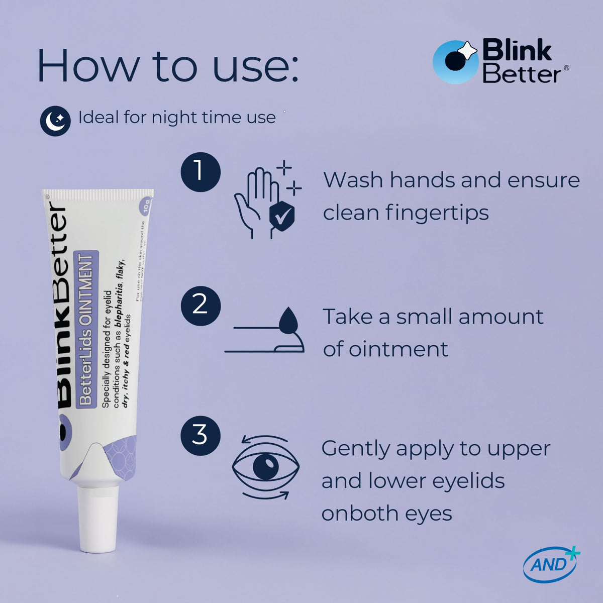 BlinkBetter BetterLids Eyelid Ointment (0.34 oz) - Deep-Moisturizing Oat Complex with Shea Butter & Panthenol for Dry, Itchy & Sensitive Skin