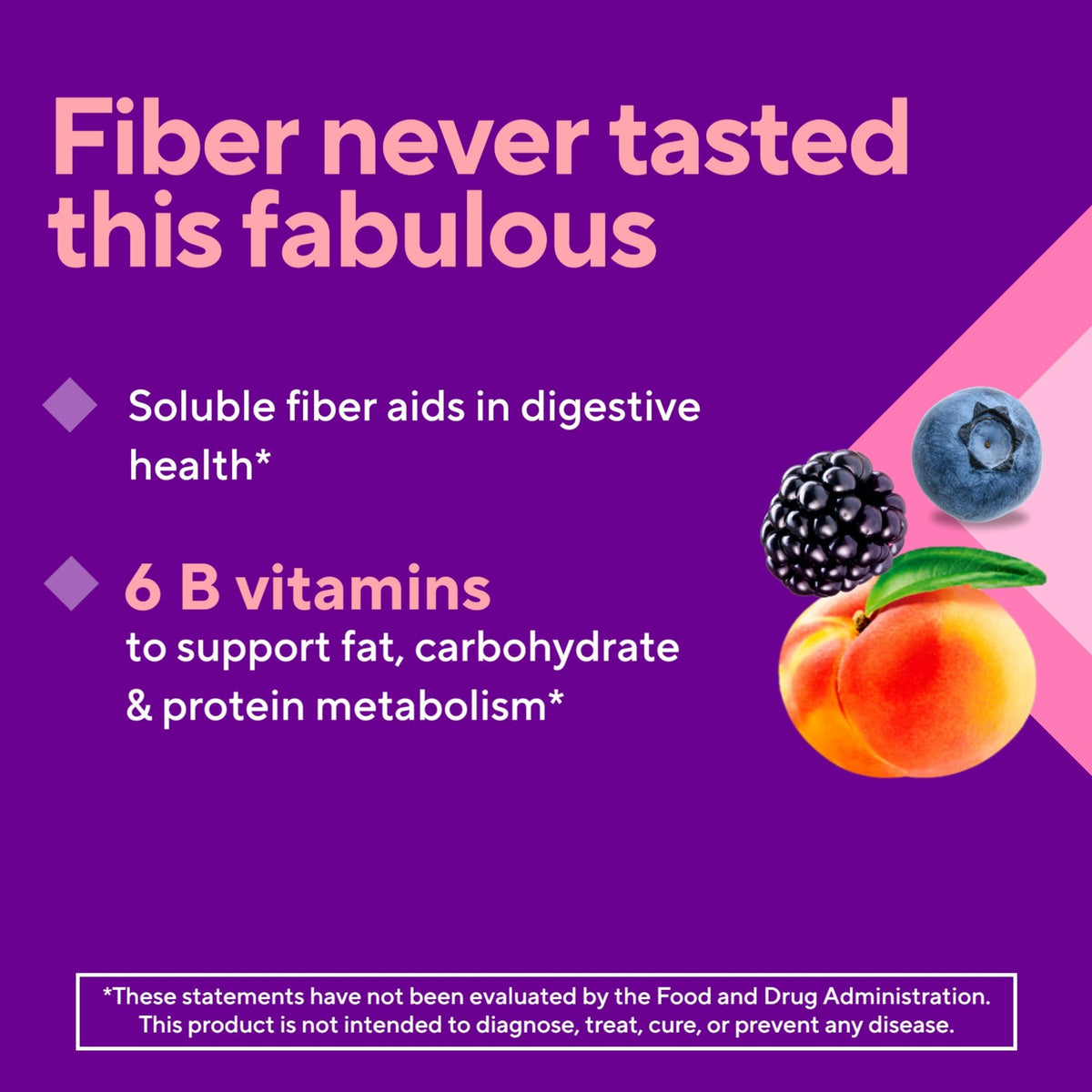 Vitafusion Fiber Well Fit Gummies - 4g - 90 Count - Sugar Free Adult Gummy - Vitamins For Women & Men - Berry & Peach Flavors - Gluten Free Supplement