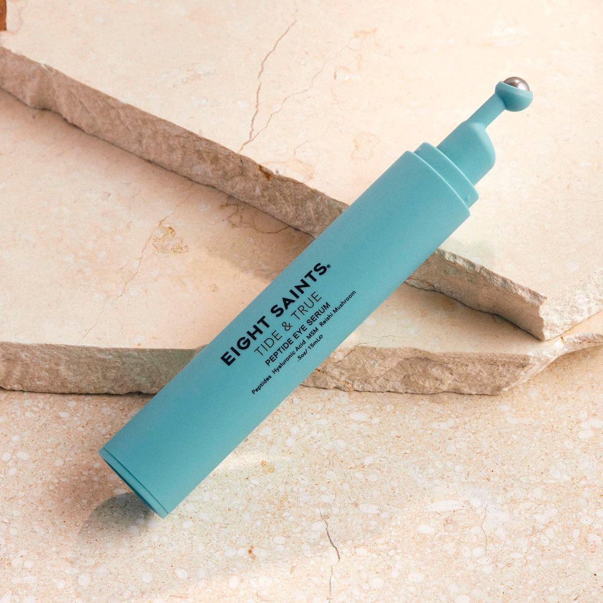 Eight Saints Tide & True Peptide Eye Serum (0.5 fl oz) - Under Eye Roller Ball Treatment for Puffiness, Dark Circles & Fine Lines