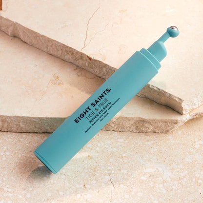 Eight Saints Tide & True Peptide Eye Serum (0.5 fl oz) - Under Eye Roller Ball Treatment for Puffiness, Dark Circles & Fine Lines