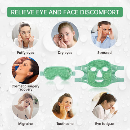 ZNÖCUETÖD Cooling Ice Face & Eye Mask - Luxury Gel Hot/Cold Pack for Puffiness, Sinus Relief, Dark Circles & Migraines - Soft Plush Backing