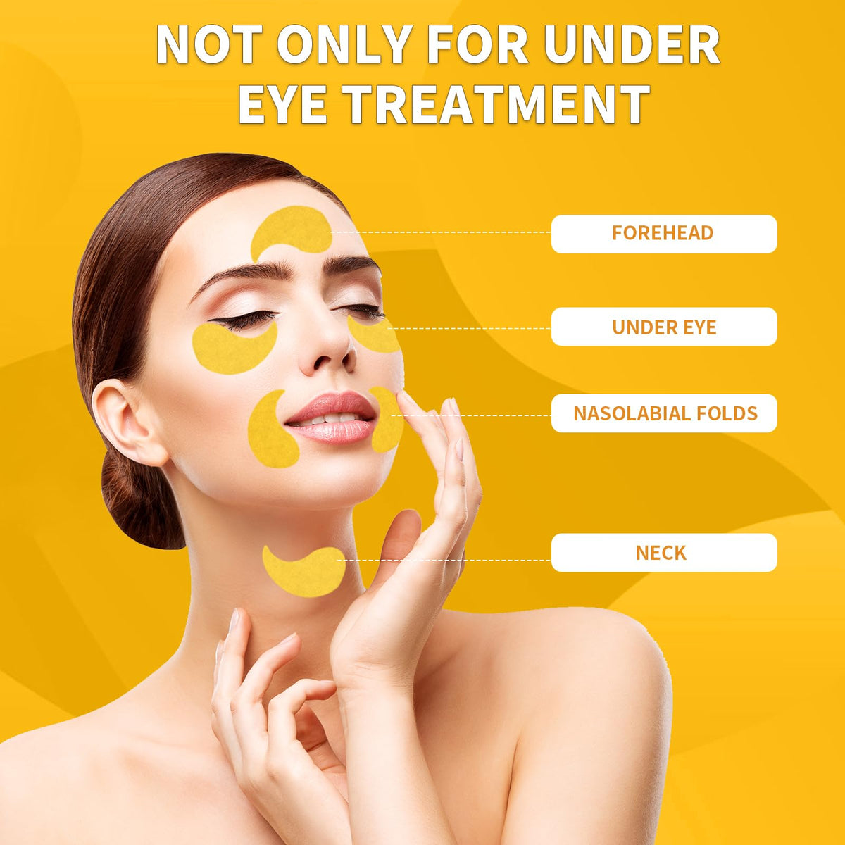 Qyiywim 24K Gold Under Eye Patches - 70 PCS Eye Gel Pads for Dark Circles, Puffiness & Eye Bags