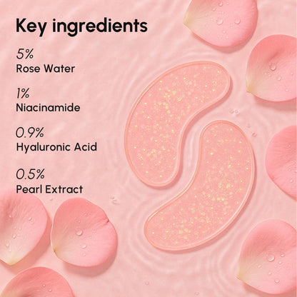 MAREE Pink Eye Gels - Marine Collagen Under Eye Patches with Rose Water for Dark Circles & Puffy Eyes