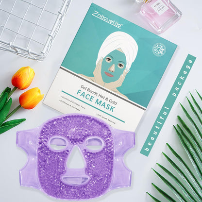 ZNÖCUETÖD Full Face Ice Mask - Gel Hot & Cold Compress for Post-Surgery Recovery, Dental Work, Facelift & Laser Treatment - Reduces Swelling & Migraines