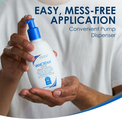 Vanicream Gentle Facial Cleanser with Pump Dispenser - 8 fl oz - Formulated Without Common Irritants for Those with Sensitive Skin