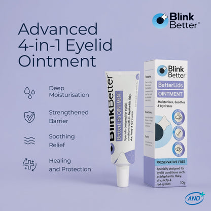 BlinkBetter BetterLids Eyelid Ointment (0.34 oz) - Deep-Moisturizing Oat Complex with Shea Butter & Panthenol for Dry, Itchy & Sensitive Skin