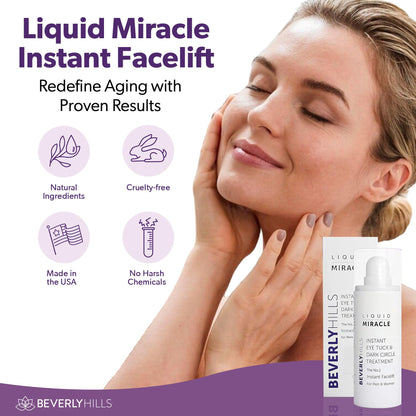 Beverly Hills Instant Facelift & Eye Serum - 30mL (120 Day Supply) - Rapid Reduction Treatment for Bags, Wrinkles & Dark Circles