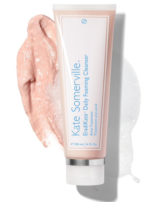 Kate Somerville EradiKate 3% Sulfur Daily Foaming Cleanser Acne Treatment - Clinically Formulated Medicated Face Wash Balances Skin & Cleans Pores, 4 Fl Oz