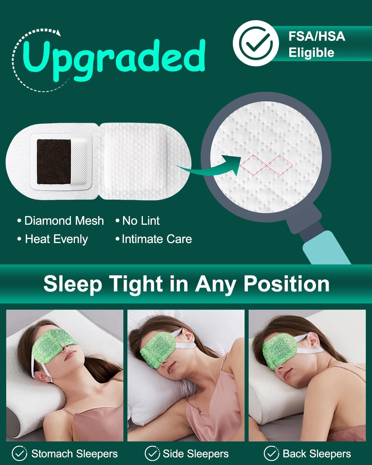 16-Pack Steam Eye Masks for Dry Eyes - Self-Heating Warm Compress for Eye Fatigue & Puffiness - Disposable Travel Essentials - Unscented Spa Relaxation Gift Set