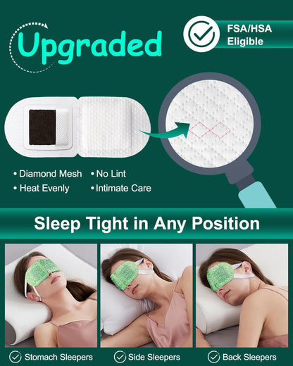 16-Pack Steam Eye Masks for Dry Eyes - Self-Heating Warm Compress for Eye Fatigue & Puffiness - Disposable Travel Essentials - Unscented Spa Relaxation Gift Set
