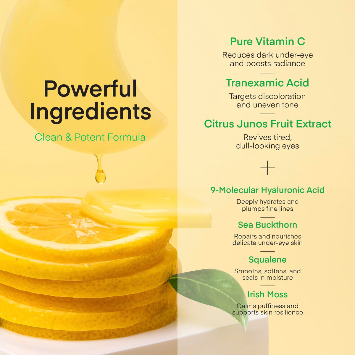 TEREZ & HONOR Vitamin C Eye Patches (60 Pcs) - Korean Brightening Under Eye Masks with Tranexamic Acid & Hyaluronic Acid