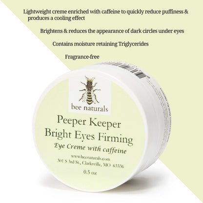 Bee Naturals Peeper Keeper Trio Eye Care Set - Eye Treatment Gift Set for Wrinkles, Puffy Eyes & Crow’s Feet