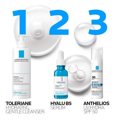 La Roche-Posay Hyalu B5 Suractivated Hyaluronic Acid Serum for Face, Vitamin B5 + Hyaluronic Acid + Glycerin, Hydrating Serum Visibly Plumps Skin, Sensitive Skin Safe, Anti Aging, Oil-Free (Pack of 2)