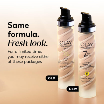 Olay Total Effects Tone Correcting Face Moisturizer with Sunscreen SPF 15, Light to Medium 1.7 Ounces