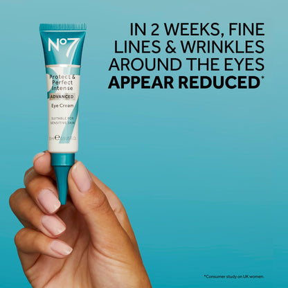 No7 Protect & Perfect Intense Advanced Eye Cream (0.5 fl oz) - Anti-Aging Treatment with Hyaluronic Acid & Shea Butter