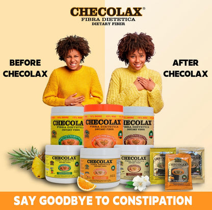 CHECOLAX: Our Dietary Fiber Alleviates Constipation Naturally, Supports Regularity, Bloating Relief & Gut Health, Sugar Free, Non-GMO, Plant-Based - Essential Fiber Boost, Vanilla (10.5 oz)