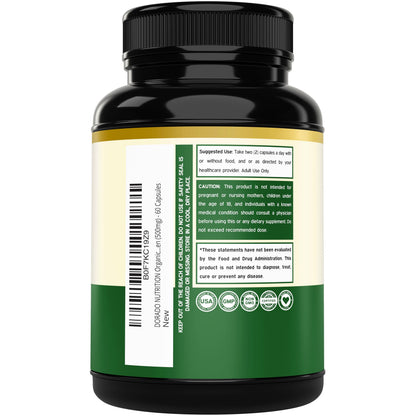 Organic Tongkat Ali 500mg for Men & Women - Longjack Root Extract for Energy, Muscle & Performance Support - Vegan, Non-GMO (60 Capsules)
