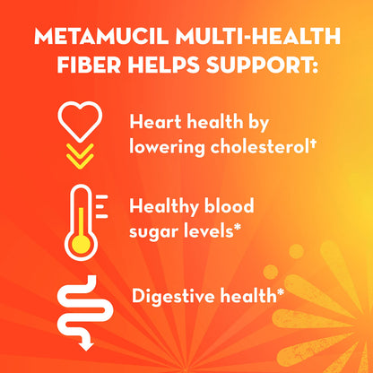 Metamucil Daily Fiber + Collagen, Psyllium Husk Powder, Plant Based Fiber Supplement, Sugar-Free with Stevia, 3-in-1 Fiber Supplement for Digestive Health, Orange Flavored, 90 Doses