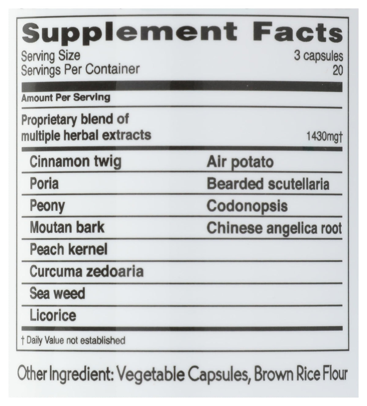 Balanceuticals Ovary & Uterus Clean, 500 mg Dietary Supplement Capsules, 60-Count Bottle