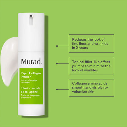 Murad Rapid Collagen Infusion - Anti-Aging Serum with Collagen Amino Acids & Winged Kelp Extract for Visible Wrinkle Reduction, Enhanced Skin Firmness & Re-Volumizes Skin - 1.0 Fl Oz