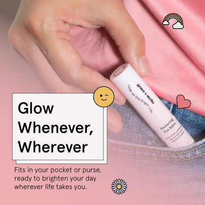 grace & stella Retinol & Caffeine Eye Brightener Balm Stick (3.5g) - Travel-Size Anti-Aging Treatment for Dark Circles, Puffiness & Wrinkles - Vegan Eye Cream Stick