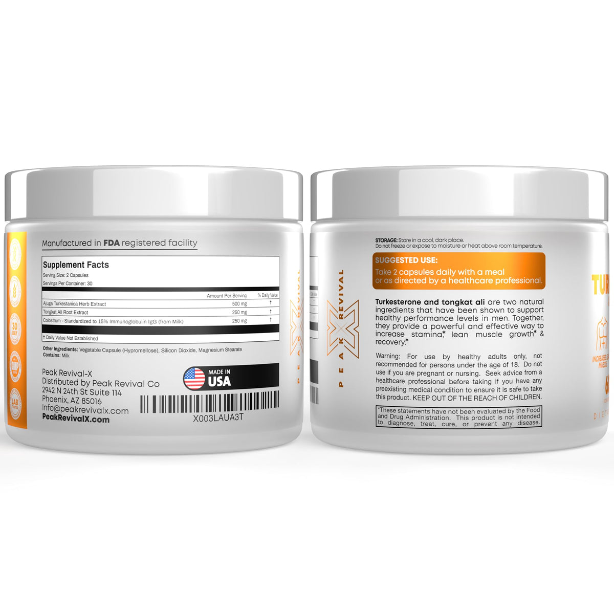 Turkesterone & Tongkat Ali Supplement for Men - Muscle Growth, Strength & Recovery Support - 500mg Ajuga + 250mg Longjack (60 Capsules)