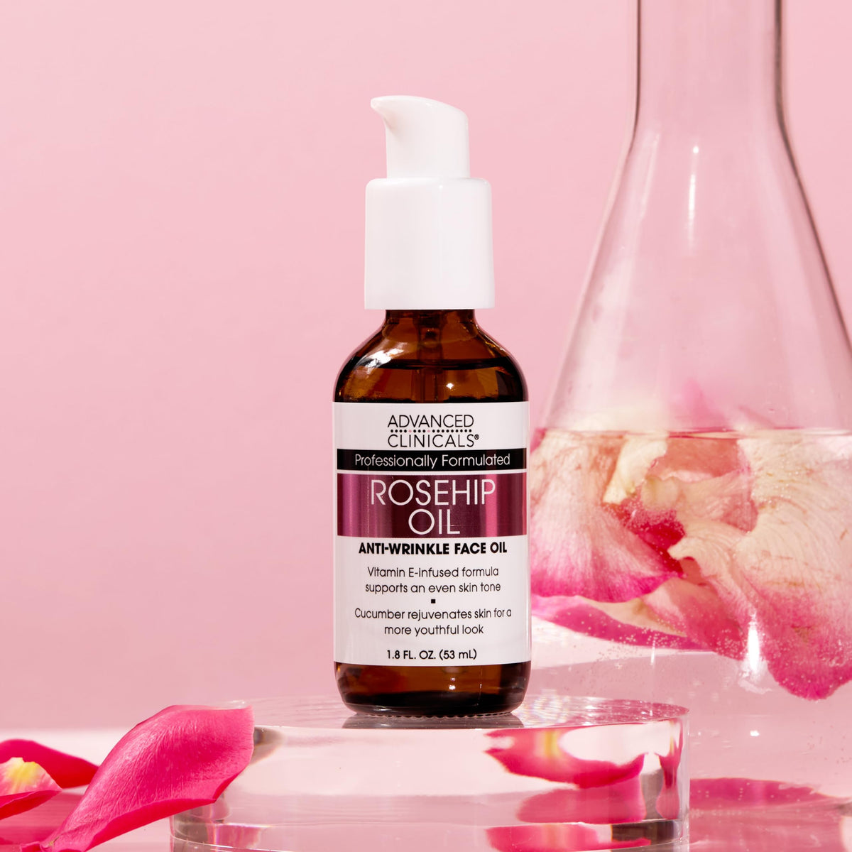 Advanced Clinicals Rosehip Oil Serum - Vitamin E & Botanical Infusion (52ml)