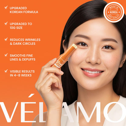 VELAMO ADVANCED Retinol Eye Stick Duo (2 Pcs) - Korean Upgraded Formula with Collagen, Niacinamide & Peptides (10g x 2)