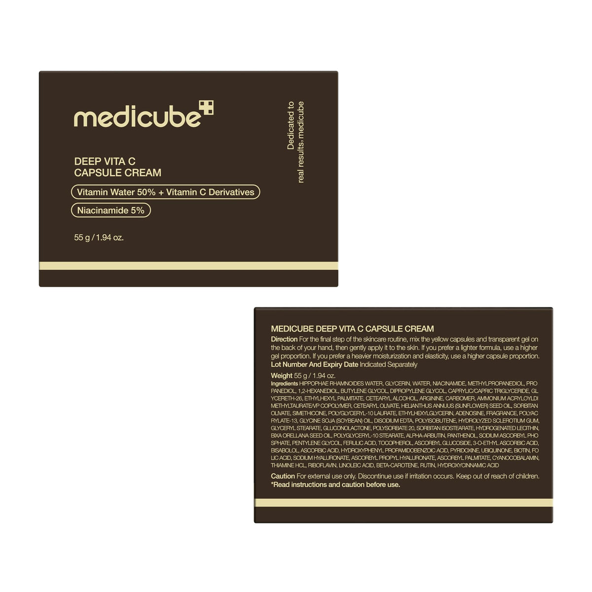 medicube Capsule Cream with Deep Vitamin C - Liposome Vitamin C Golden Capsule for Radiance & Firm-Looking Skin - Hydrating Glow Gel Texture - Korean Skincare, 1.94 oz