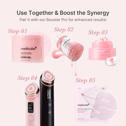medicube PDRN Pink Peptide Serum with Rose PDRN - Vegan Pink Glow Serum with Peptides & Niacinamide for Hydration & Firm-Looking Skin - Uneven Tone Care - Korean Skincare, 1.01 fl. Oz