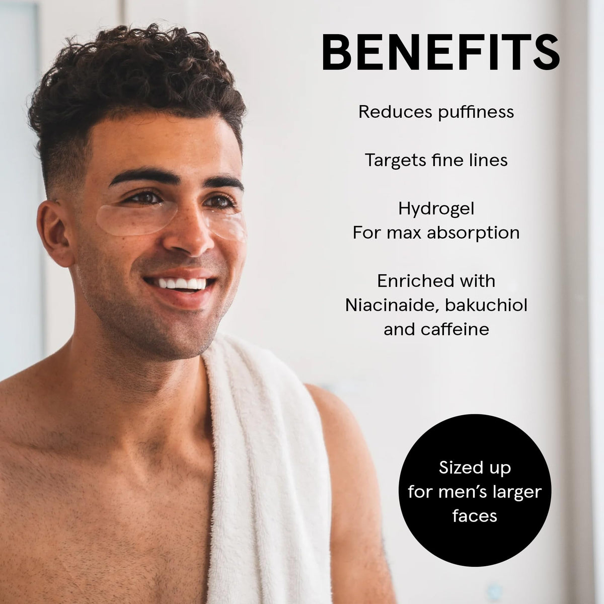 BRO MASK Under Eye Patches for Men - Hydrogel (24 Pairs Total)