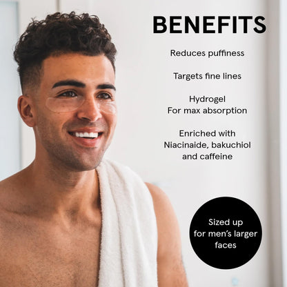 BRO MASK Under Eye Patches for Men - Hydrogel (24 Pairs Total)