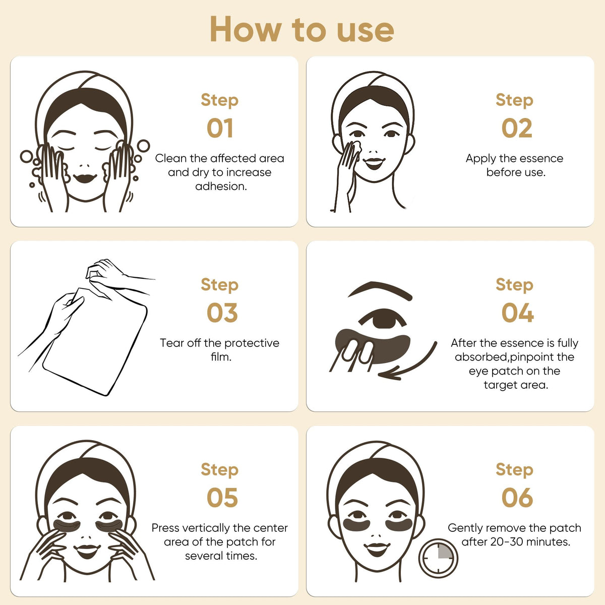 Bukamkom 24K Gold Eye Mask - 10 Pairs Intensive Starter Set