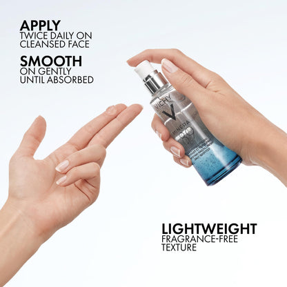 VICHY Mineral 89 Fortifying & Hydrating Daily Skin Booster,Pure Hyaluronic Acid Serum For Face,Plumps & Hydrates,Repairs Skin Barrier,Lightweight Moisturizing Gel,Fragrance Free-& Oil-Free,(Pack of 2)