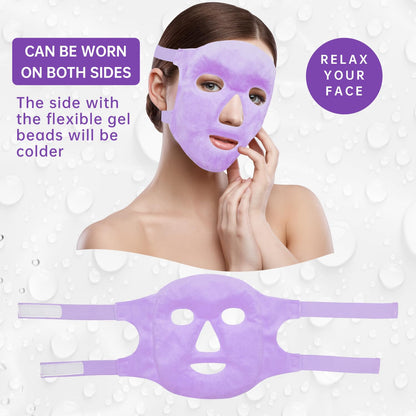 ZNÖCUETÖD Full Face Ice Mask - Gel Hot & Cold Compress for Post-Surgery Recovery, Dental Work, Facelift & Laser Treatment - Reduces Swelling & Migraines
