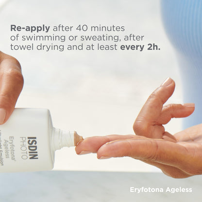 ISDIN Eryfotona Ageless SPF 50 (3.4 Fl Oz) - Tinted Mineral Sunscreen for Face with Zinc Oxide - Anti-Aging Sunscreen with DNA Repairsomes & Vitamin E - No White Cast, Dermatologist Recommended