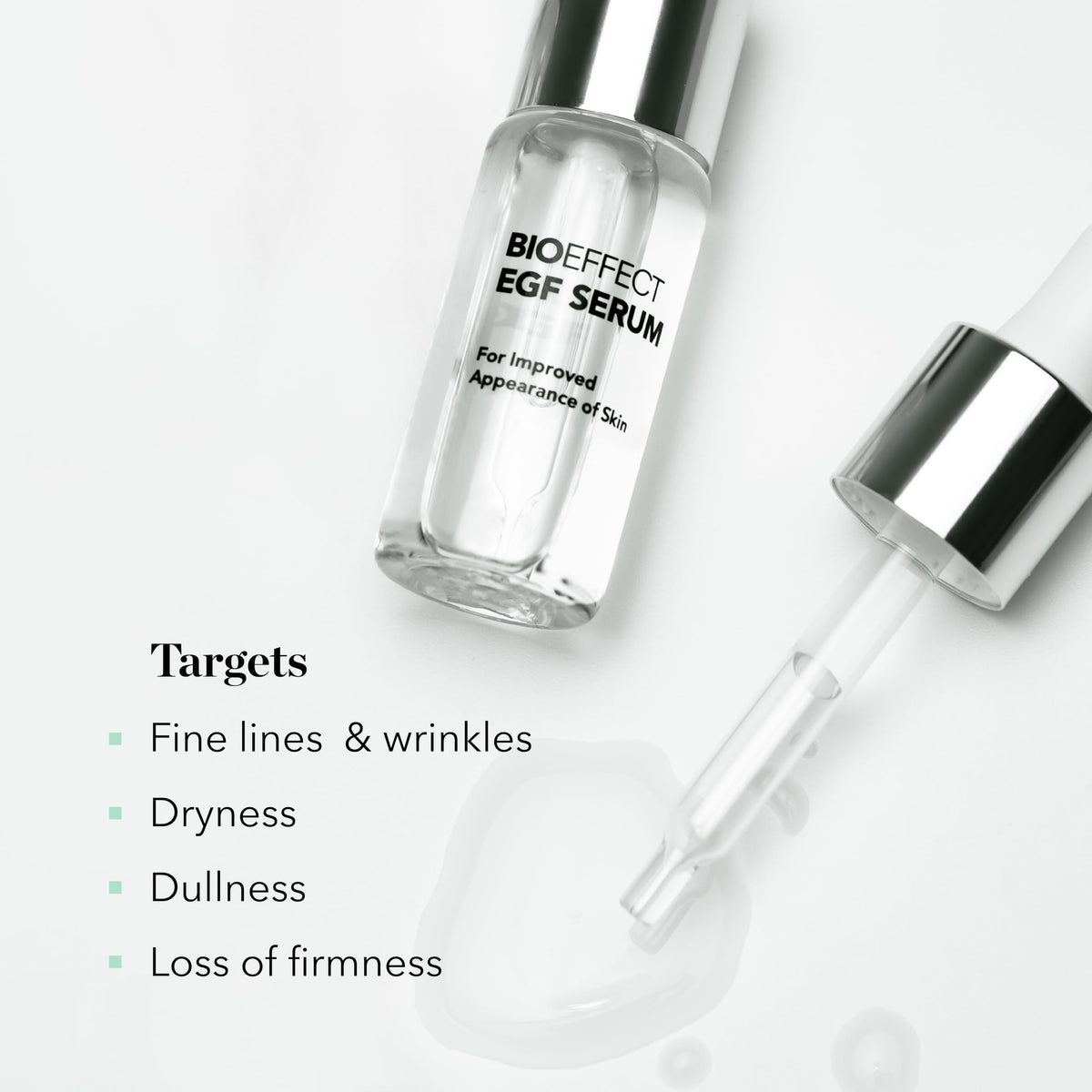 BIOEFFECT EGF Serum - Epidermal Growth Factor + Hyaluronic Acid - Age-Defying Face Treatment for Fine Lines & Wrinkles, Hydration & Firmness, 20 mL / 0.68 oz