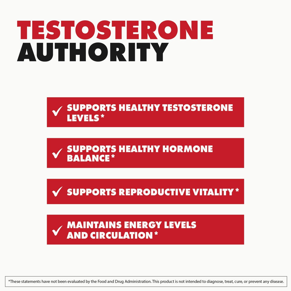 Testosterone Booster for Men - Tongkat Ali, Maca & Horny Goat Weed - Energy, Vitality, Muscle Growth & Fertility Support - Red Wolf (1 Month Supply)