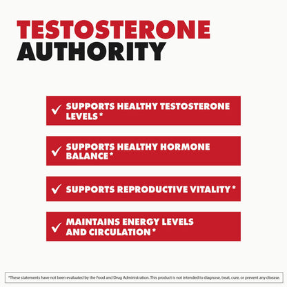 Testosterone Booster for Men - Tongkat Ali, Maca & Horny Goat Weed - Energy, Vitality, Muscle Growth & Fertility Support - Red Wolf (1 Month Supply)